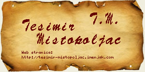 Tešimir Mistopoljac vizit kartica